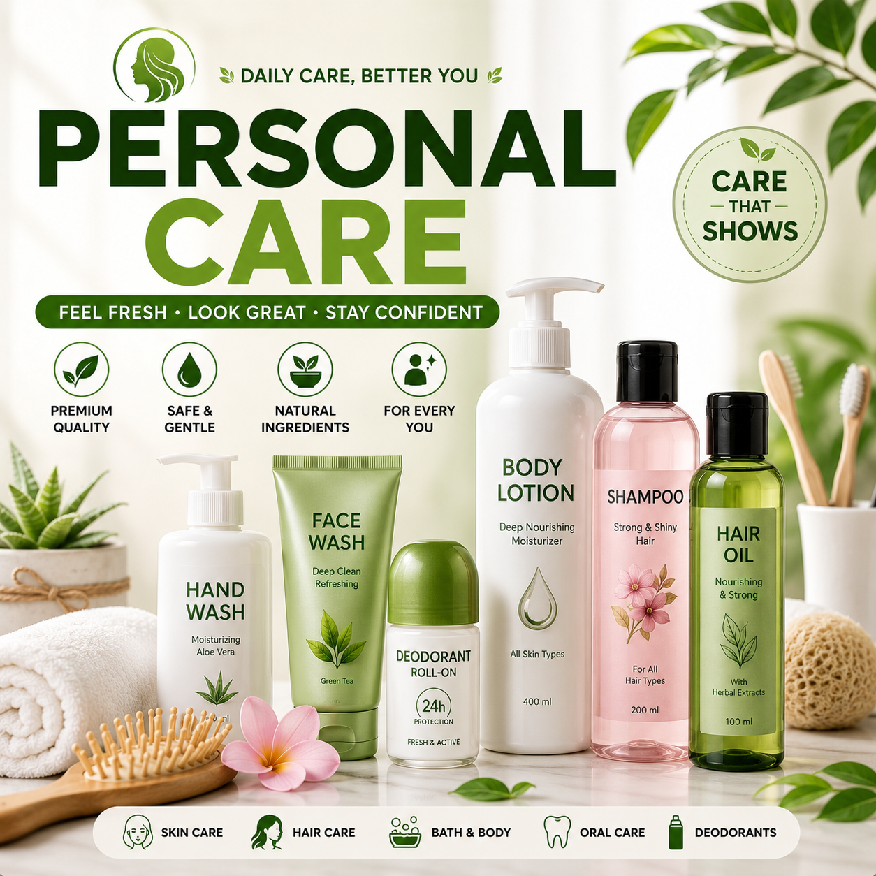 Personal Care – Skincare, Haircare & Grooming Products