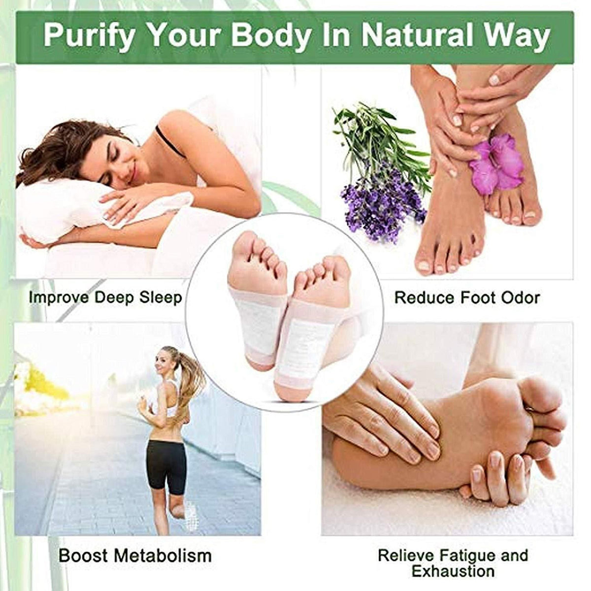 Kinoki Detox Foot Patches – Natural Herbal Foot Pads for Relaxation & Foot Care (Pack of 10)